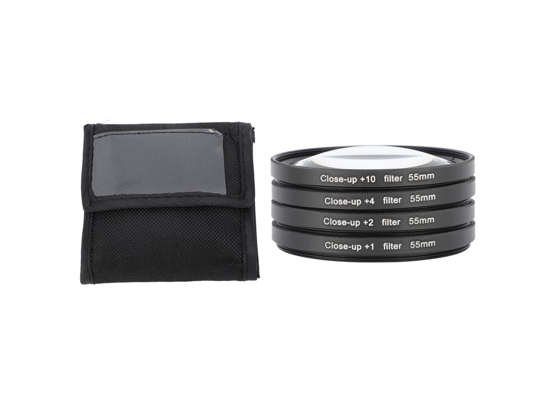 Kit De Filtros De Cierre 4 En 1 +1 +2 +4 +10 Lente Macro Vidrio Óptico Con Funda Para Cámara Digital 55mm