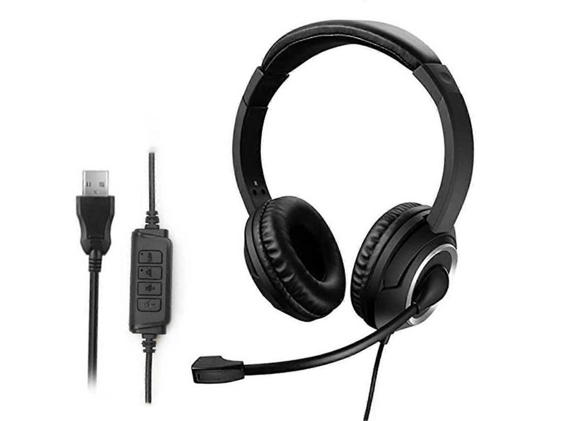 Auriculares Usb Para Ordenador Con Micrófono, Reducción De Ruido, Cómodos Para Clases Online, Trabajo Y Oficina.