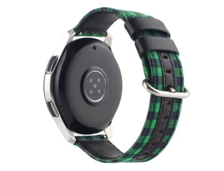 Correa de nailon con hebilla ovalada para Samsung Galaxy Watch 5 40mm/Watch 5 44mm/Watch 5 Pro 45mm - negro/cuadros verdes