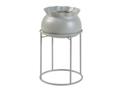 Soporte para plantas Assen con macetero Metal [EN.CASA] 32xØ20 cm - Gris claro