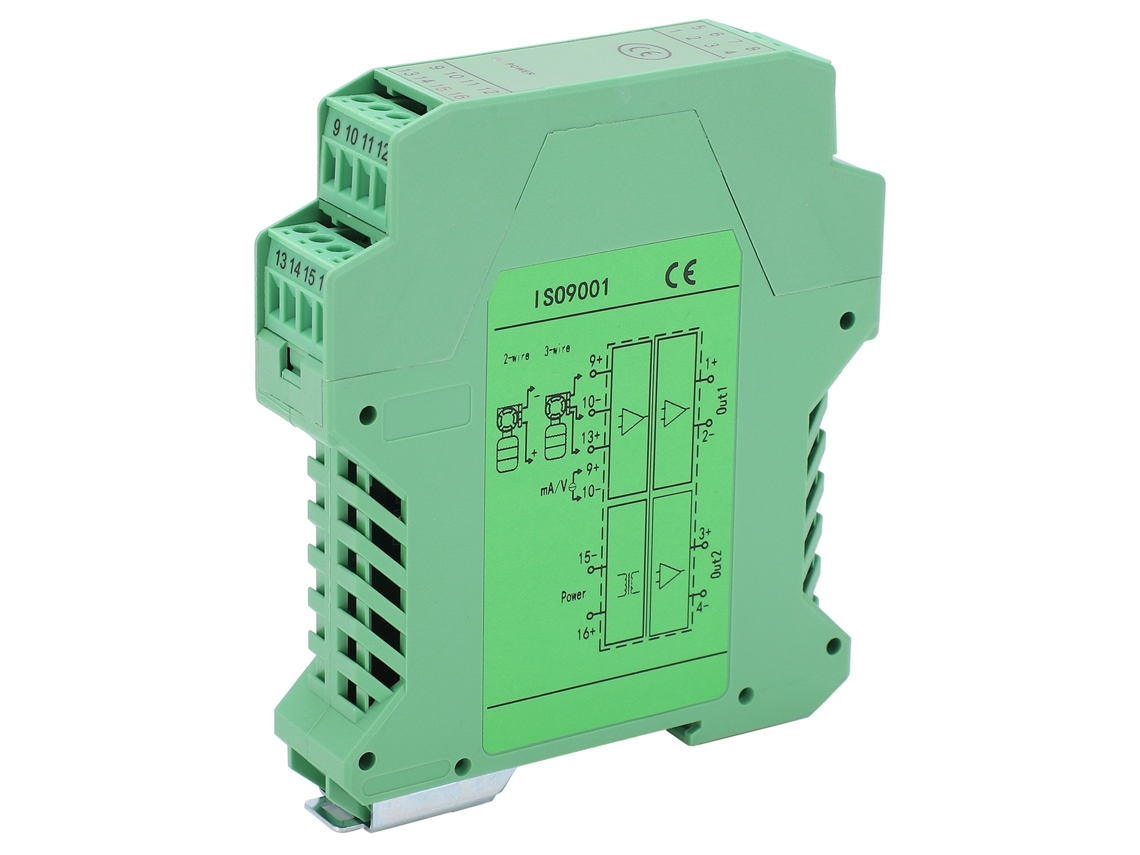 Transmisor de corriente de voltaje del aislador de señal de CC (1 entrada, 2 salidas, 0,10 V a 0,5 V)