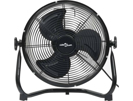 vidaXL Ventilador de suelo 3 velocidades negro 120 cm 120 W