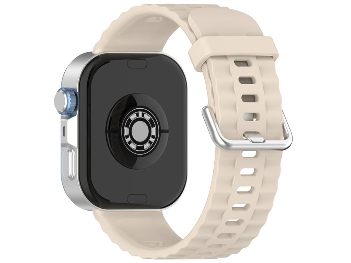 Bracelete Para Huawei Watch Fit 4 Pro / Fit 4 / Fit 3 - Silicone Cor Sólida - Fivela Prateada Branco Marfim