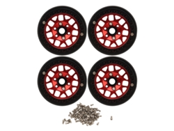 4 Ruedas Para Coche Rc Crawler, Aleación De Aluminio, Beadlock De 1,9 Pulgadas, Universales, Para Scx10 Ii Rojo