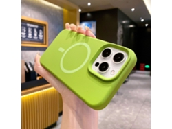 (amarillo Verdoso, Iphone 15 Pro) Funda De Silicona Líquida Para Iphone, Con Fuerte Fijación Magnética.