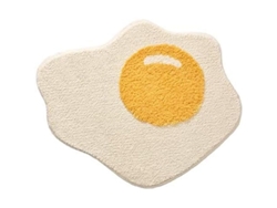 2026-tapete De Baño Divertido Con Diseño De Huevos Linjou, 70x58cm, Poliéster, Blanco Y Amarillo