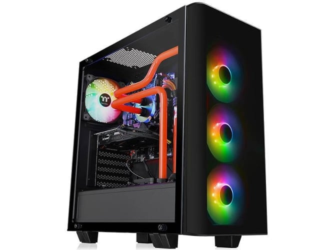 Caja PC THERMALTAKE View 21 TG RGB Plus (ATX Mid Tower - Negro)