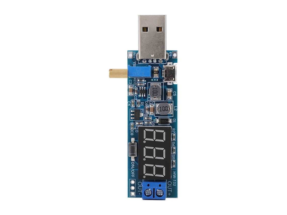 Módulo Regulador De Tensão Boost Usb Com Estabilização De Tensão E Alimentação De Energia Ajustável 1.2v-24v
