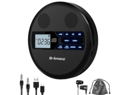 Reproductor de CD Discman multifuncional con Bluetooth, FM, auriculares, repetidor, máquina de aprendizaje, altavoz estéreo, USB, negro Nostalgia88