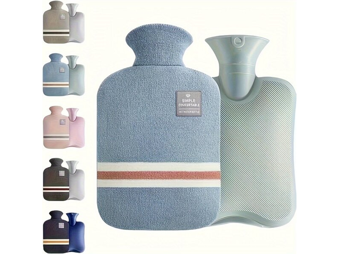 Bolsa de agua caliente grande con funda de malla, 2 l. Pickifyvayotoy