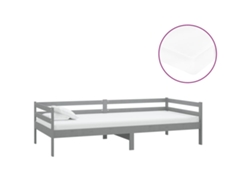 Maison Exclusive - Sofá Cama Con Colchón Madera De Pino Maciza Gris 90x200 Cm