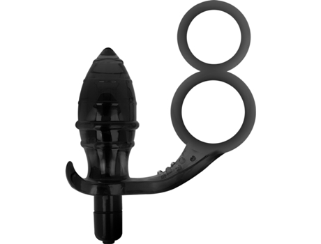 Plugue Anal De Brinquedos Viciados Com Anel Duplo Preto