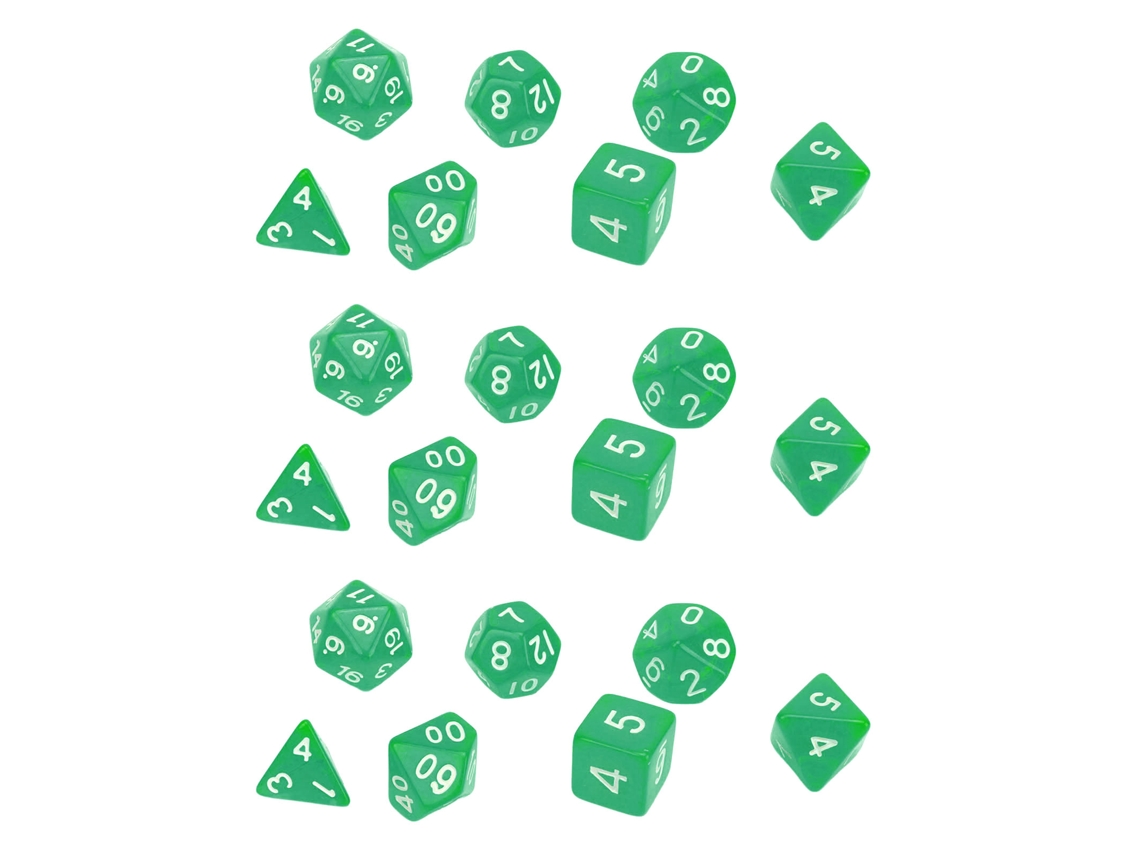 21 Dados De Plástico Impermeables Con Números, Juego De Mesa Portátil Educativo, Útiles Escolares, Color Verde.