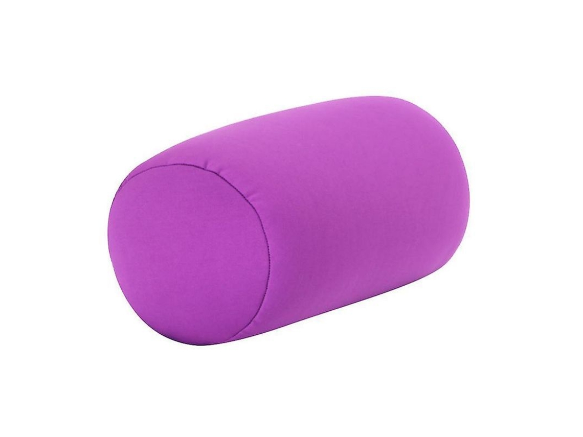 2026-almohada Cilíndrica De Partículas De Espuma Unicolor Suave Y Cómoda Para Cuello Y Hombros 30x16cm Morado
