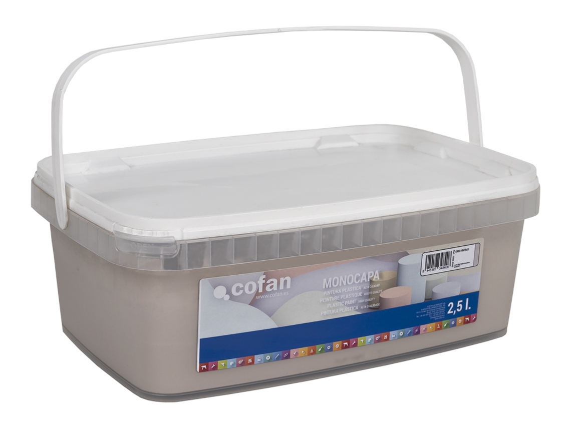 Pintura Plástica Monocapa para Interior | Varios Colores | Tamaño del envase 2,5 L