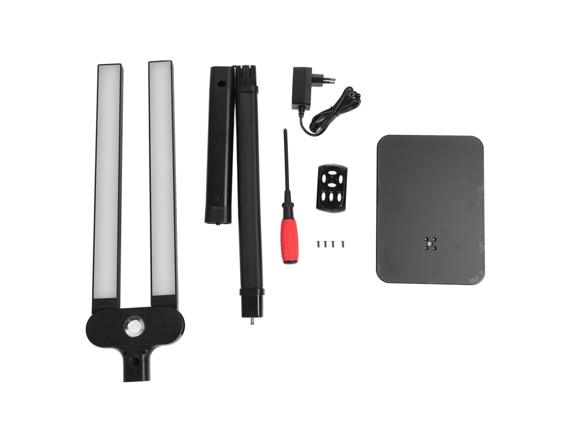 Lámpara De Escritorio De Arquitecto Con Reloj, Lámpara De Mesa Led Con Control Remoto, Lámpara De Doble Cabezota Para Hogar Y Oficina, Lámpara Alta