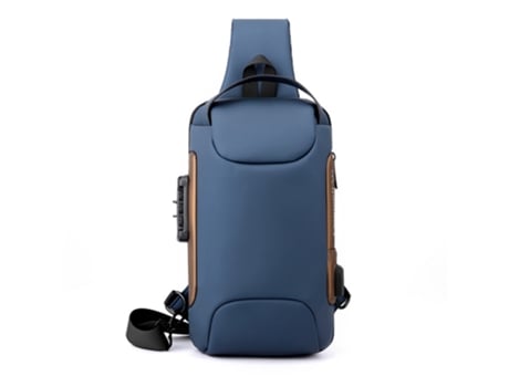 Bolso bandolera antirrobo, mochila impermeable para el pecho con carga USB, mochila de hombro (oro negro)
