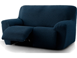 Funda Multielástica para Sofá Relax de 2 Plazas con 2 Asientos MILICA Spongy Azul