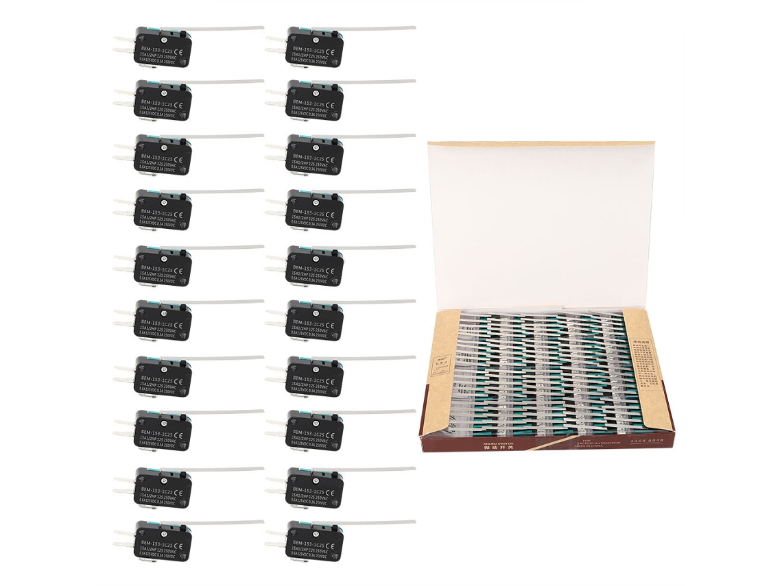 2026velora-100pcs Microswitch Bem 250vac 15a Auto-reset 153-1c25 Para Equipos Electrónicos