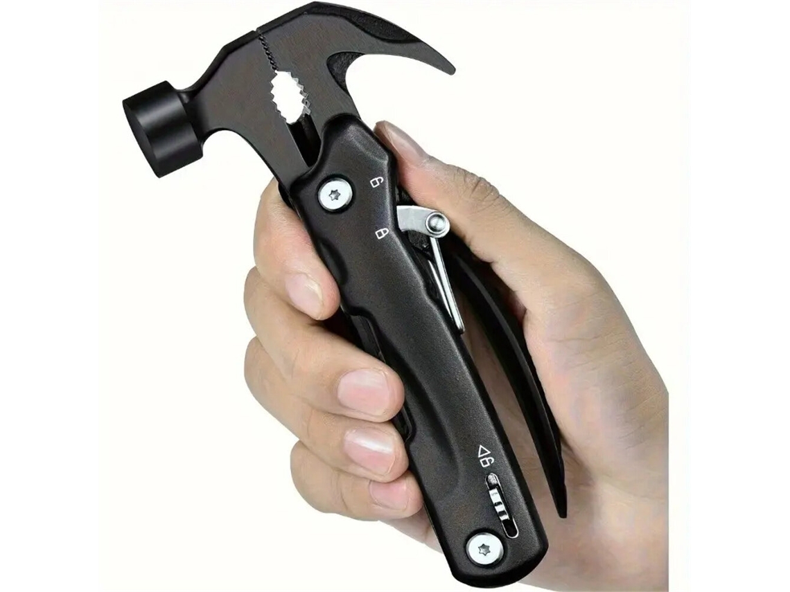 Negroipree Martillo Garra Multifuncional Cuerno Oveja Práctica Herramienta Camping Alicates Acero Inoxidable Exterior Bricolaje