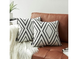 2026-41235-fundas De Almohada Cuadradas Boho Azteca 18x18 Pulgadas Tela Poliéster Decorativas Para Sofá Cama 2 Unidades