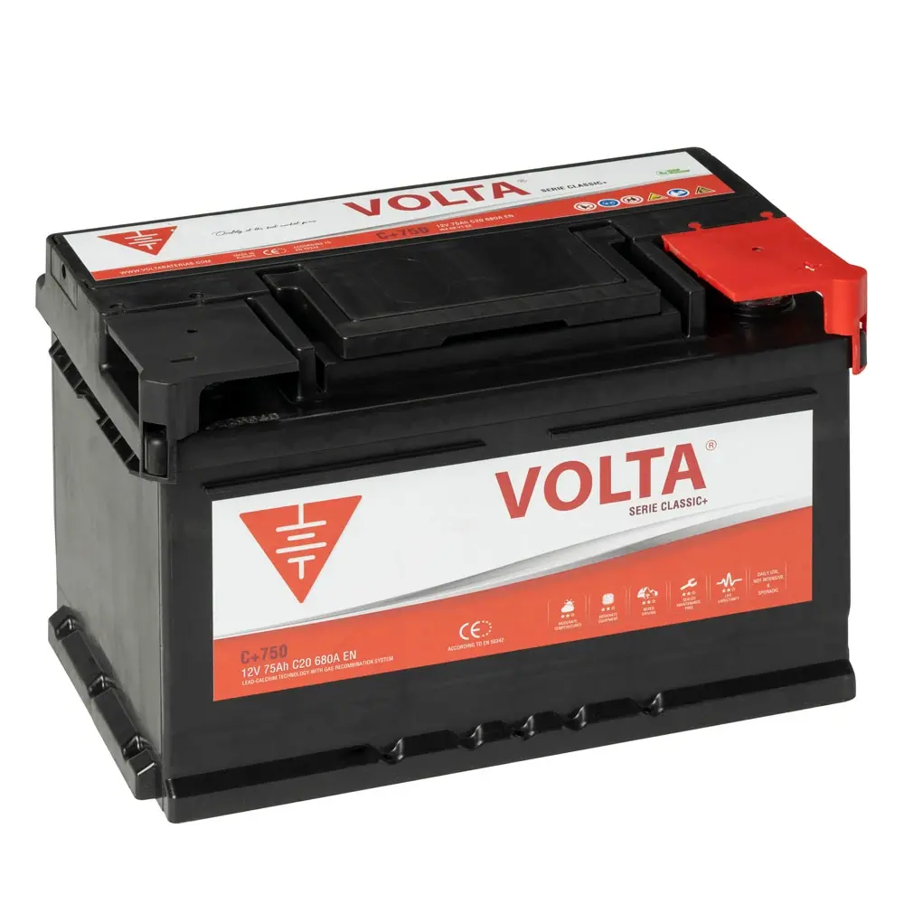 Batería de Coche VOLTA BATERIAS 75Ah 680A C+750D Classic Plus