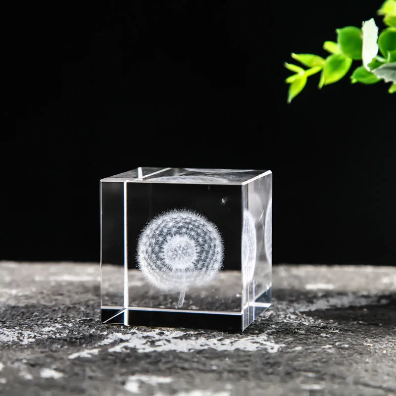 (estilo 8 40 Mm) Prisma De Vidrio Cuadrado De Cristal De 40 Mm Para Joyería, Cubo Grabado Con Láser 3d