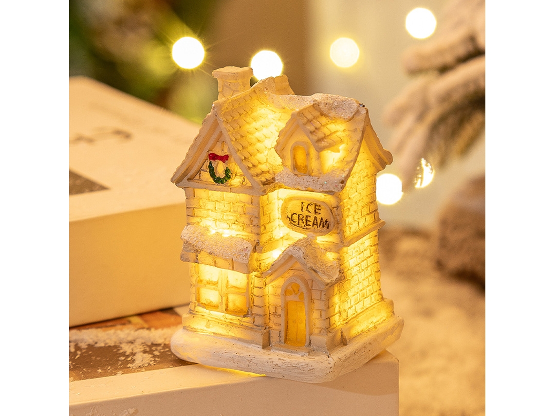 Decoración navideña de resina para casa Yuysan con luces, estilo I 2