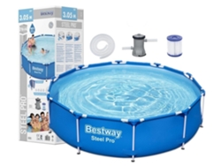 Piscina Hinchable Bestway Steel Pro 305 X 76 Cm Azul Bomba B.active