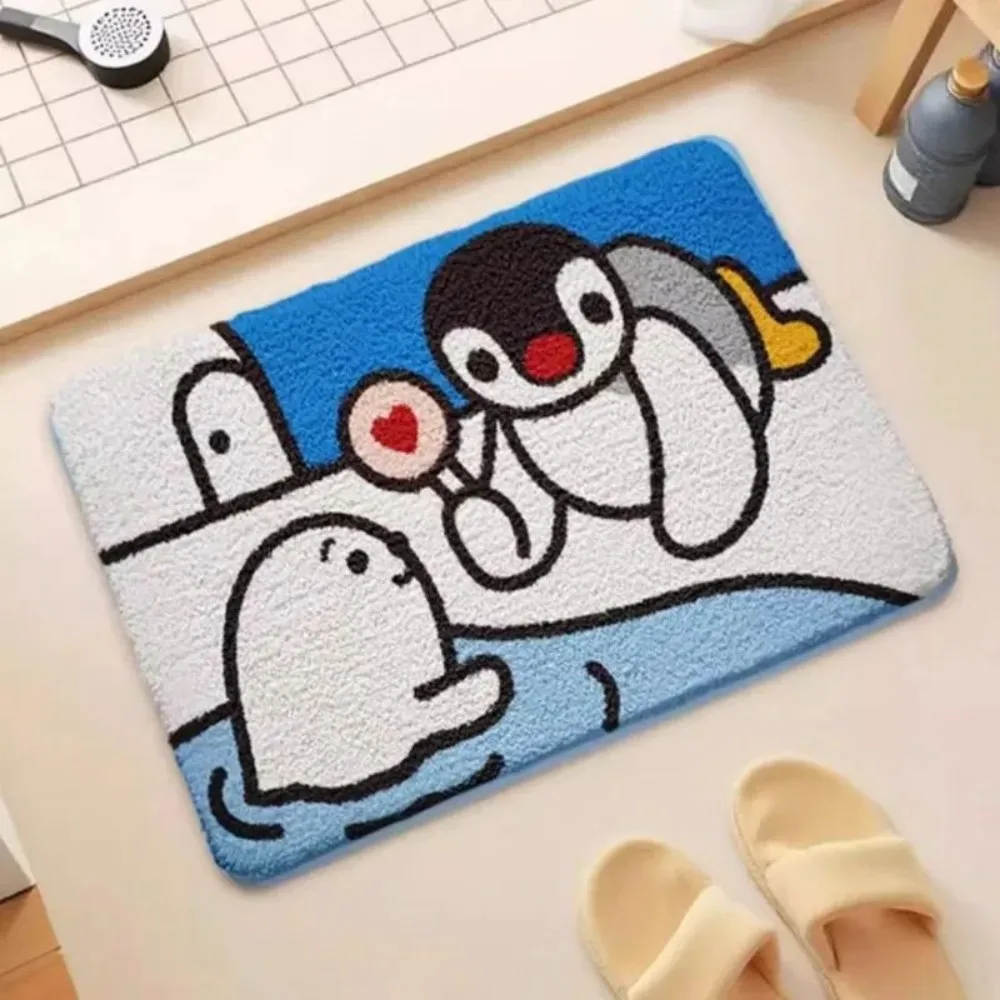 (estilo 1 60x90cm) Alfombra De Cachemira Sintética Con Diseño De Pingüino, Antideslizante Y Absorbente De Agua