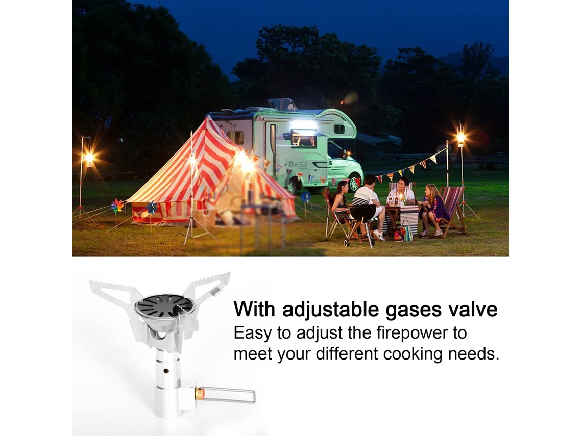 Mini Hornillo De Gas Para Camping Con Soporte Extraíble Para Camping, Senderismo Y Cocina Al Aire Libre.