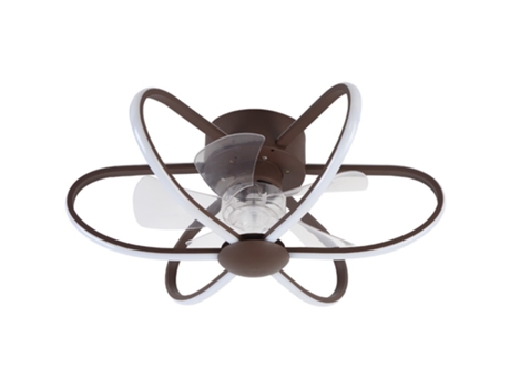 Ventilador AC JURA marrón LED conexion APP 53 cm intensidad regulable INTERLUSA