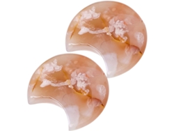 Adornos Piedra Media Cristal Natural Elegante Decoración Hogar Tallada Tamaño 4 5 Luna Mano Cm