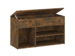 Banco zapatero de madera de roble ahumado de MAISON EXCLUSIVE (80x30x45 cm)