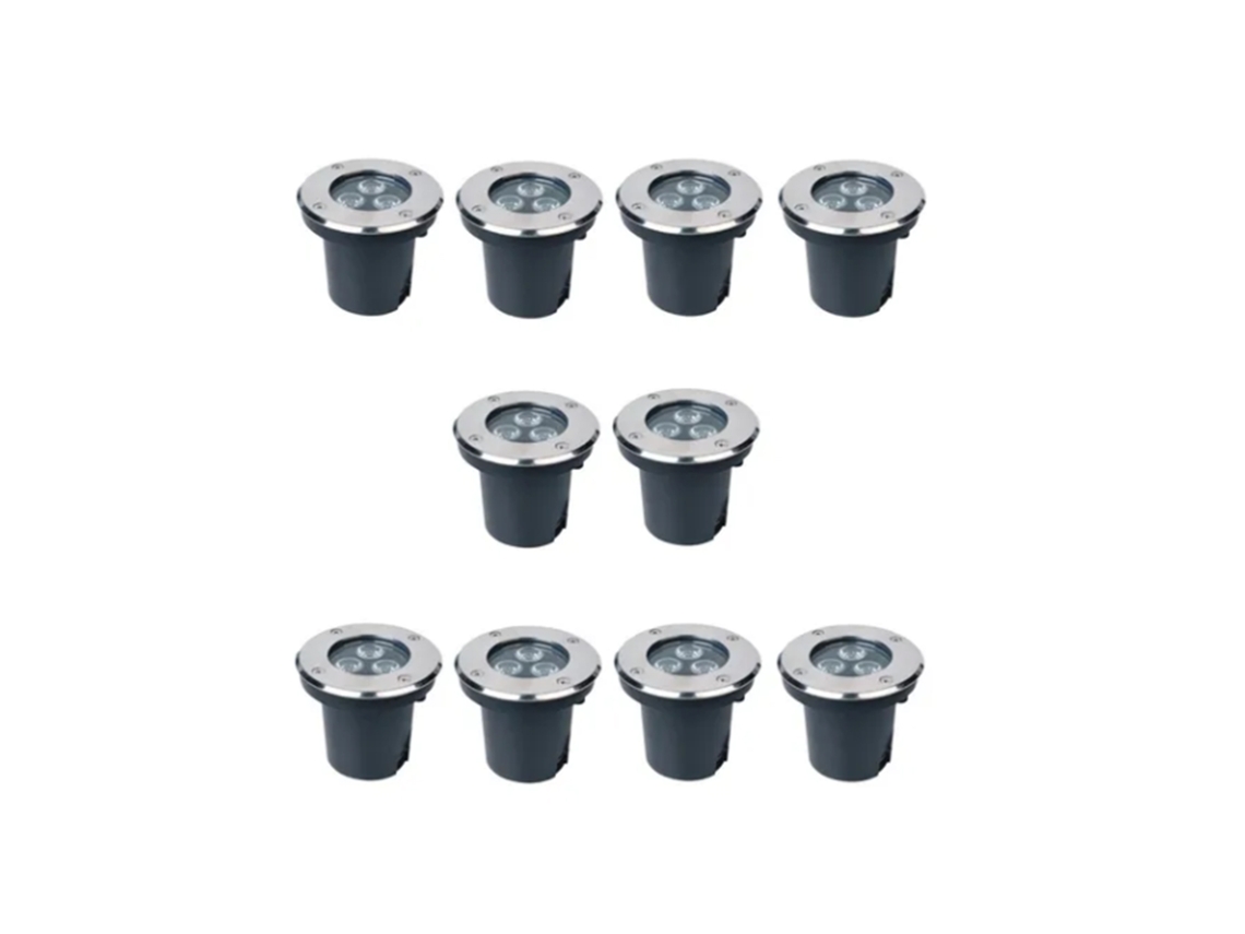 10 Unidades De Luces Led Subterráneas Para Jardín, Césped, Ip67, Impermeables, Exteriores, Patio, 3w