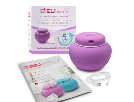 Esterilizador SILEU Eléctrico para Copas Menstruales Con Doble Acción: Uv Y Ozono (Morado)