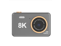 Câmera Digital H4 Hd 8K Compacta de 2.4 Polegadas Frontal e Traseira Câmera Ccd Dupla 32G Cinza 