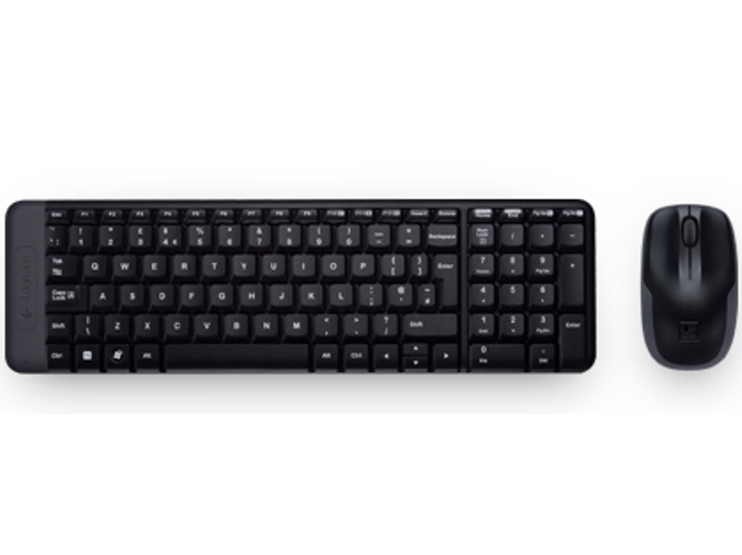 Teclado + Ratón LOGITECH MK220 (Inalámbrico - Óptico)