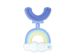 Cepillo de dientes infantil GOKOCO en forma de U con cabezal de silicona suave, entrenamiento manual, diseño de limpieza bucal de 360° para bebés y niños.