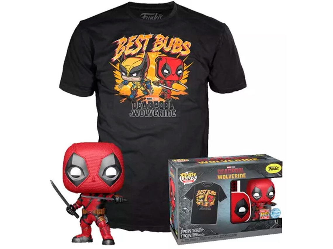 Conjunto de camiseta con figura Pop Marvel Deadpool Wolverine Funko