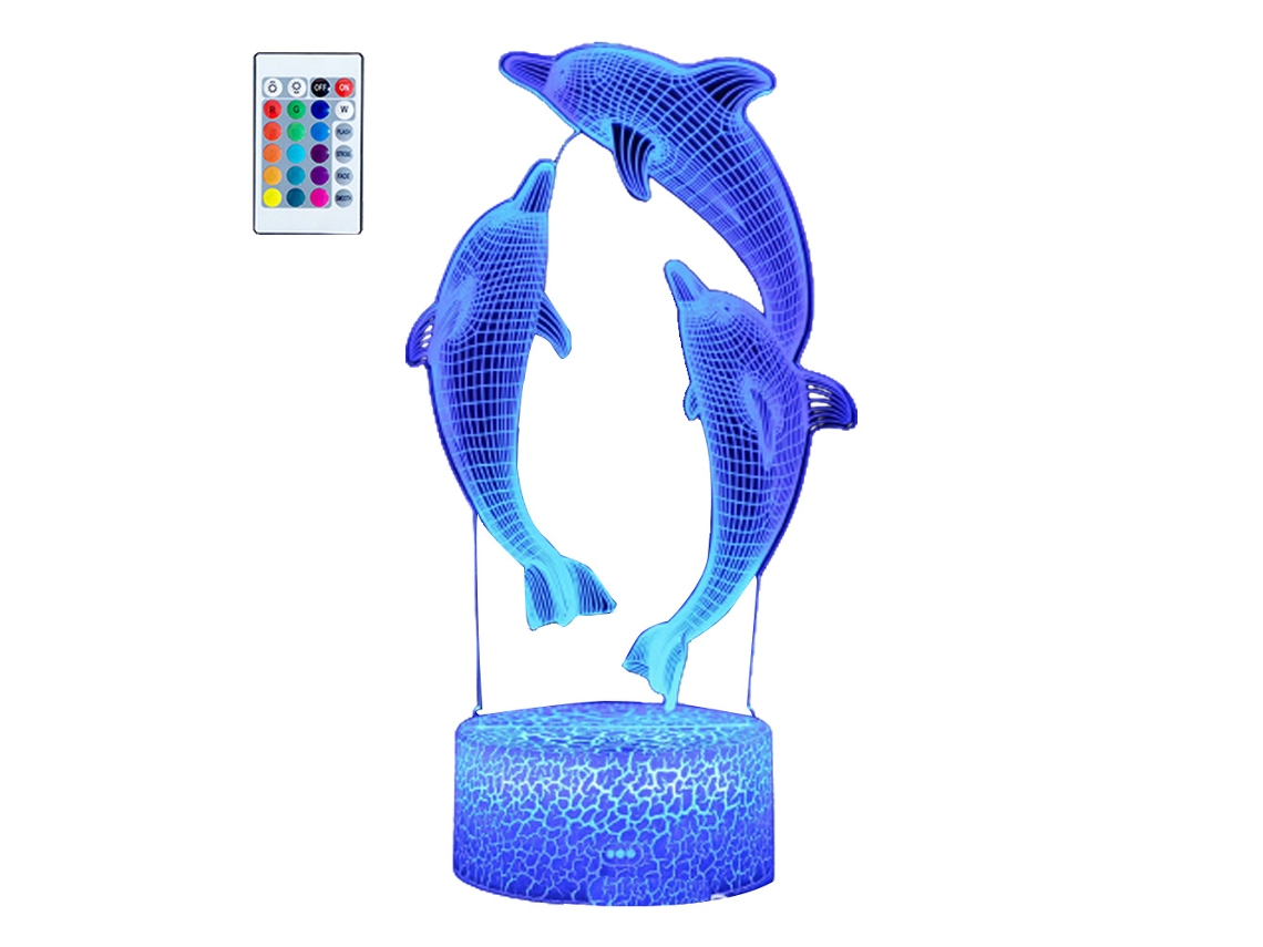 Candeeiro De Mesa Pequeño 3D De La Serie Dolphin JEIIBRZUI