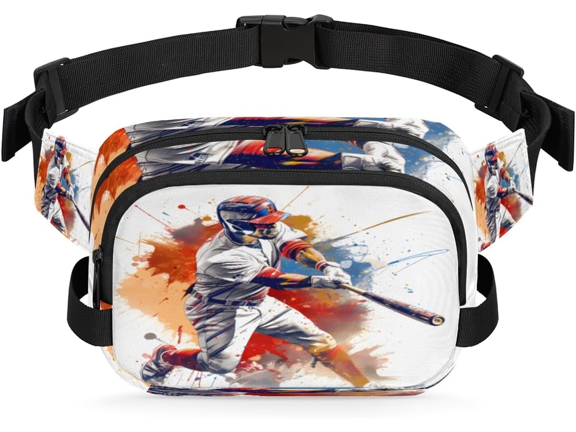 Riñonera Estampado Acuarela Para Atletas Béisbol Apta Mujeres Hombres Niñas Niños Riñonera Correr Practicar