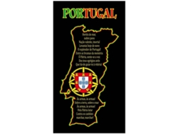 Toalla De Playa De Microfibra Portugal Negra Mapa Himno
