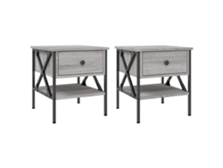 Maison Exclusive - Mesita De Noche 2 Uds Madera Ingeniería Gris Sonoma 40x42x45 Cm