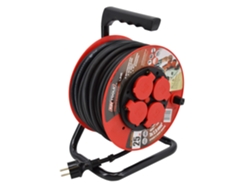Cable alargador profesional en tambor de 50 m, 3 x 1,5 mm, 16 A, 3680 W, IP44, Awtools