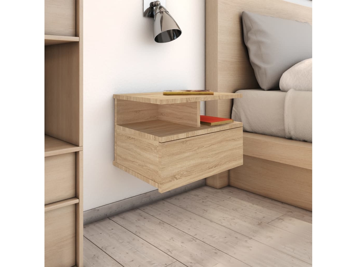 Mesa Cabeceira LOVELY HOME Mesinha Suspensa 40X31X27 Cm Contraplacado Carv. Sonoma