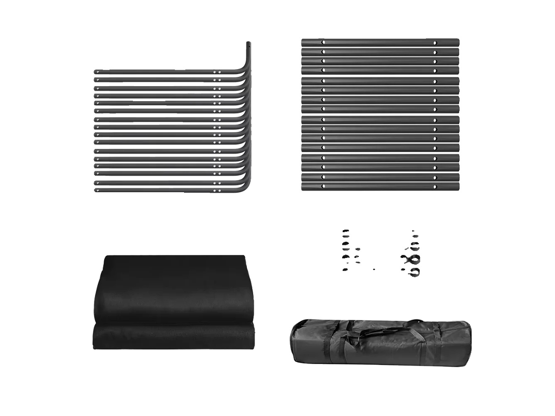 Estructura de soporte para fondo, altura ajustable, fondos de pantalla verde, negro, 240 x 400 cm, OEM