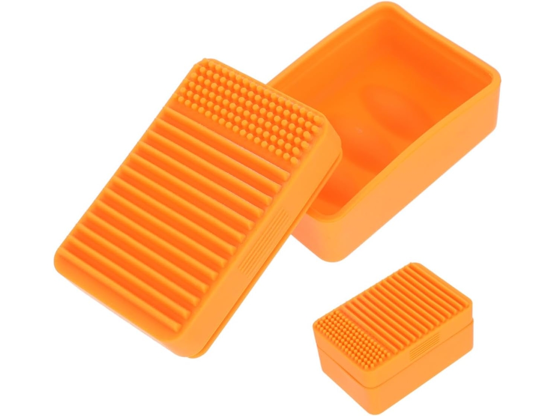 Saboneteira De Silicone Para Banheiro Com Tampa, Grande Capacidade, E Prática, Cor Laranja, E Em Viagens, Estojo