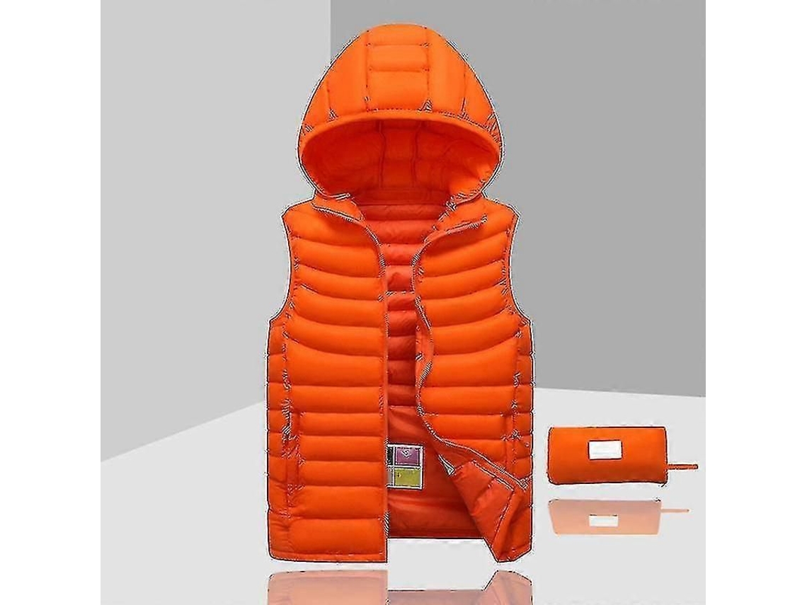 Chaqueta Sin Mangas Para Hombre Con Capucha Desmontable Color Naranja Xs Invierno 2023 Xs Naranja