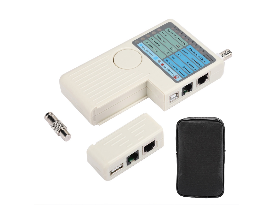 Probador De Cables De Red Remoto 4 En 1 Para Rl-45 Rj-11 Usb Bnc Lan Cable Tester Detecto